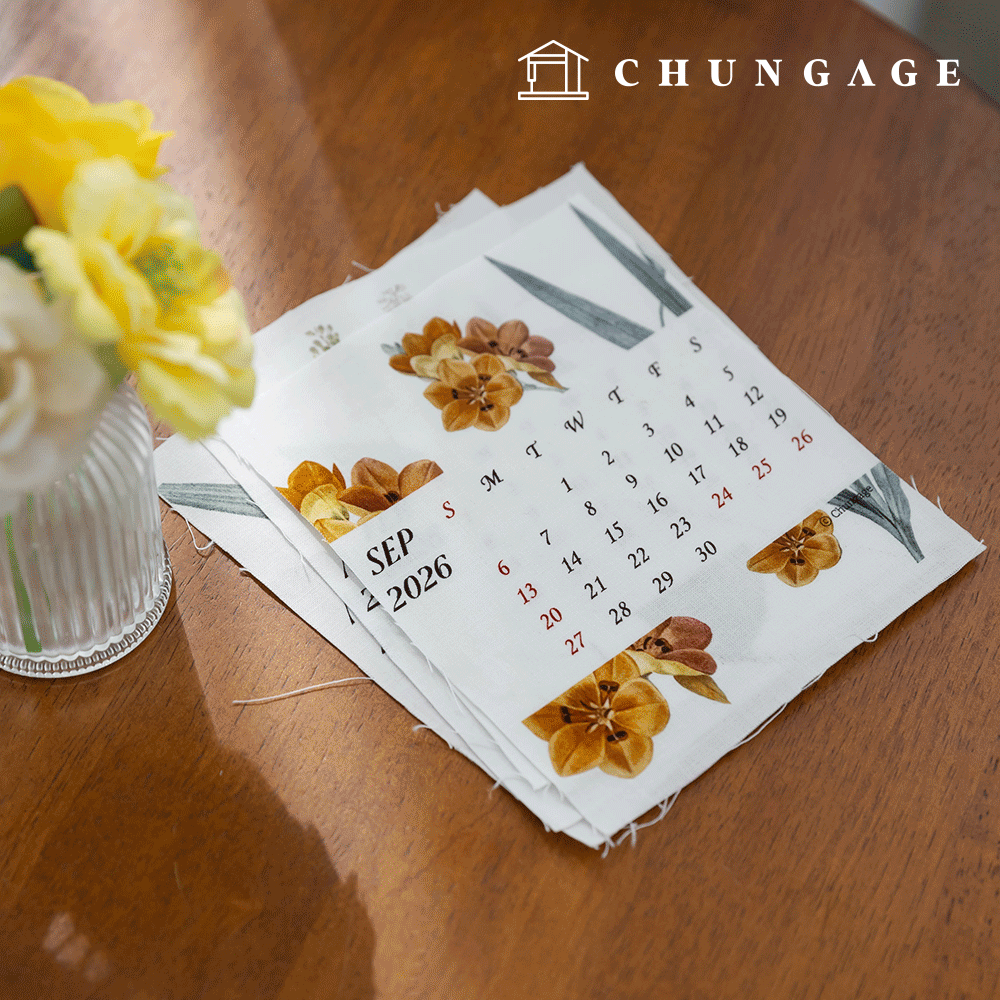 DTP 布料 2026 年曆棉布料 2026 年曆剪紙布料 416