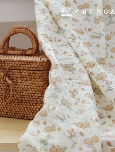 Yoru雙層紗布棉小狗夢棉花糖