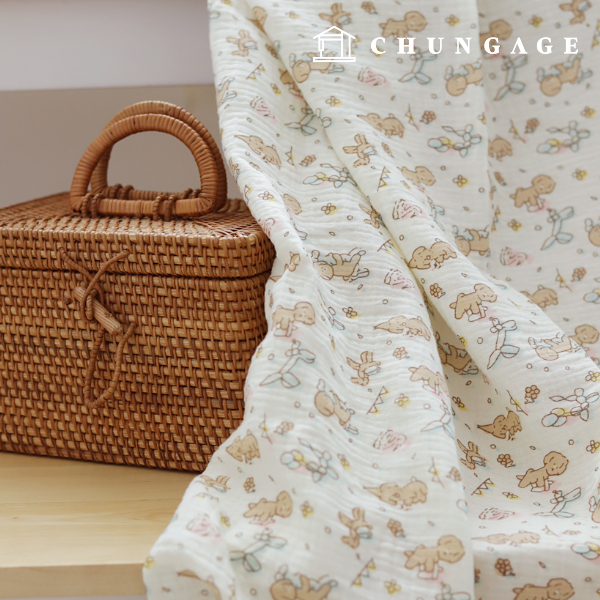 Yoru雙層紗布棉小狗夢棉花糖