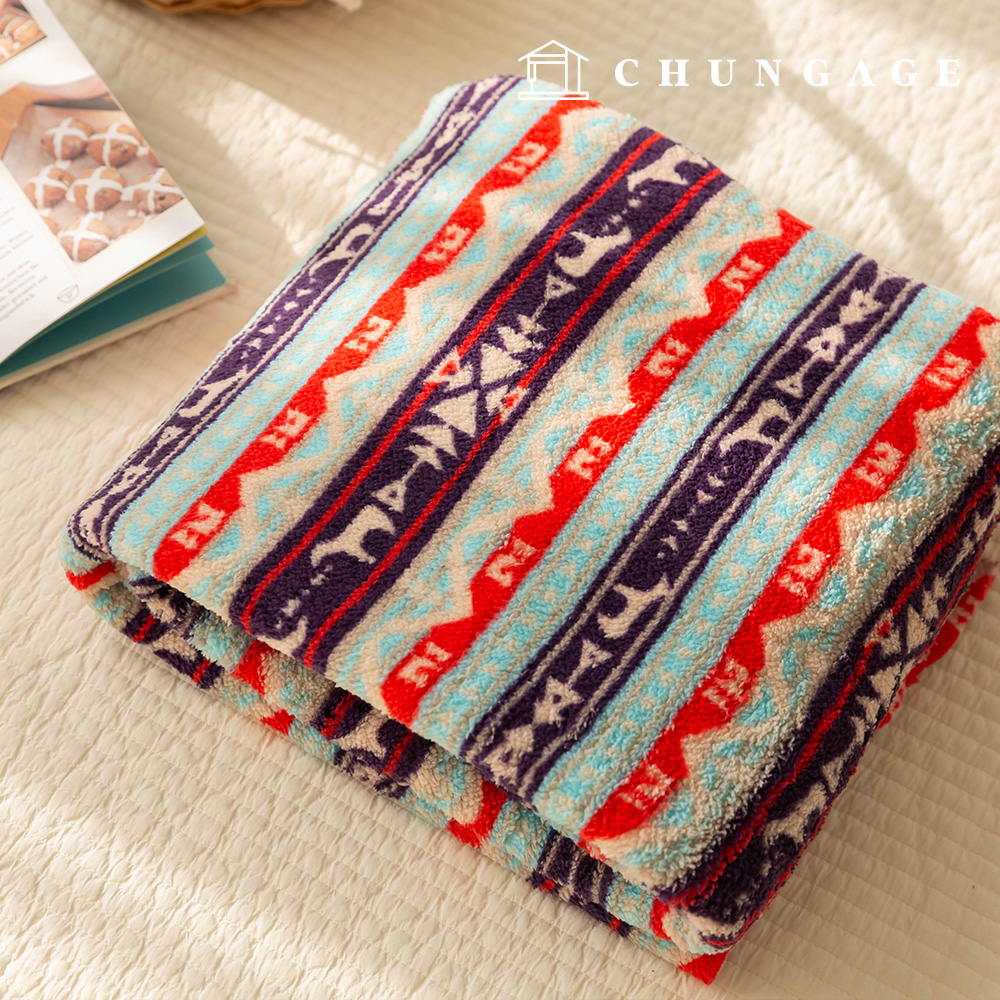 羊毛圓形布料 毛皮布料 抓絨人造毛皮 冬季布料 北歐圖案 寬幅 Sera