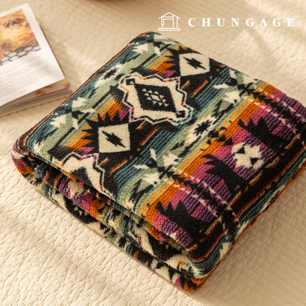 羊毛圓形布料 毛皮布料 抓絨人造毛皮 冬季布料 北歐圖案 寬幅 Gomez