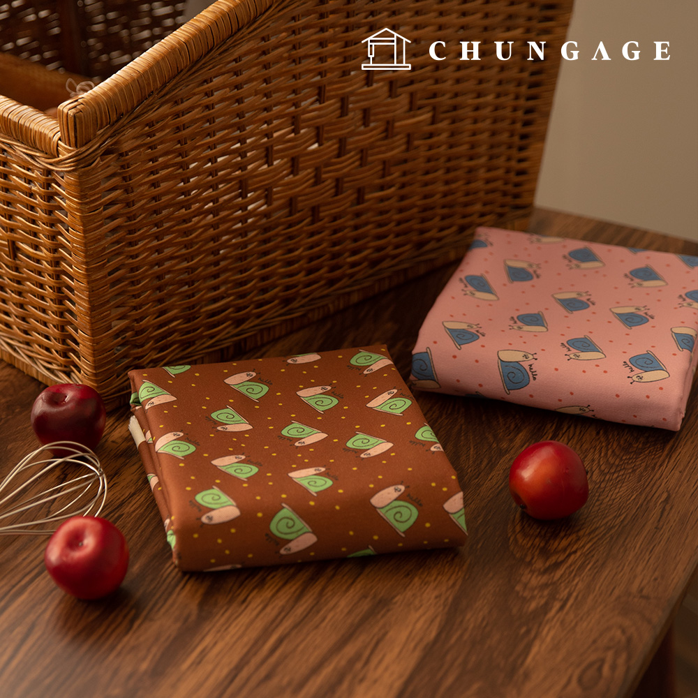 20支棉質蝸牛圓點布料，幅寬：你好蝸牛，2種款式