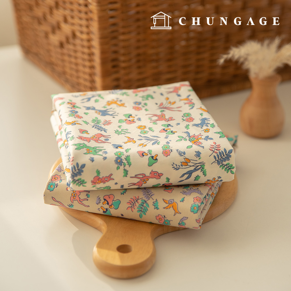 30 支棉布動物鹿圖案布料，寬度花園小鹿斑比 2 種類型