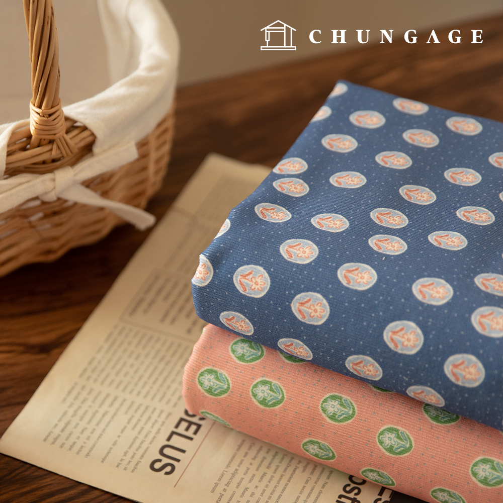 燈芯絨布料，花卉圖案，21W，圓點，寬幅，冬季布料，Petit Bloom，2 種款式