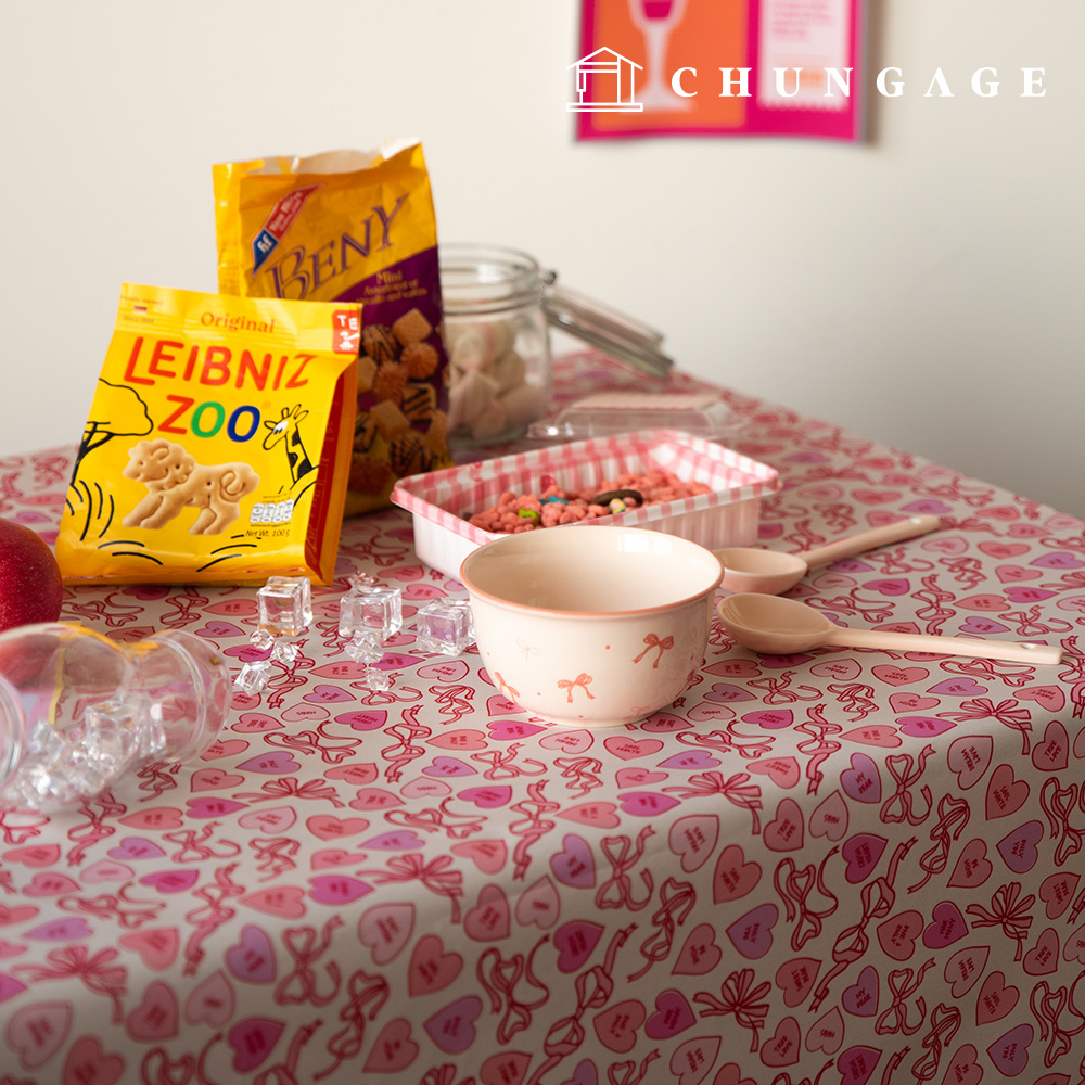 防水DTP防水布寬幅聖誕布心型糖果W156