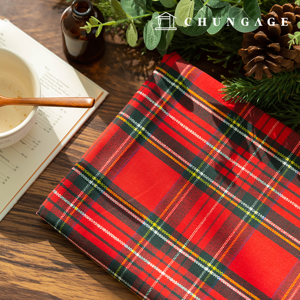 棉牛津聖誕寬幅布料舒適格子佈