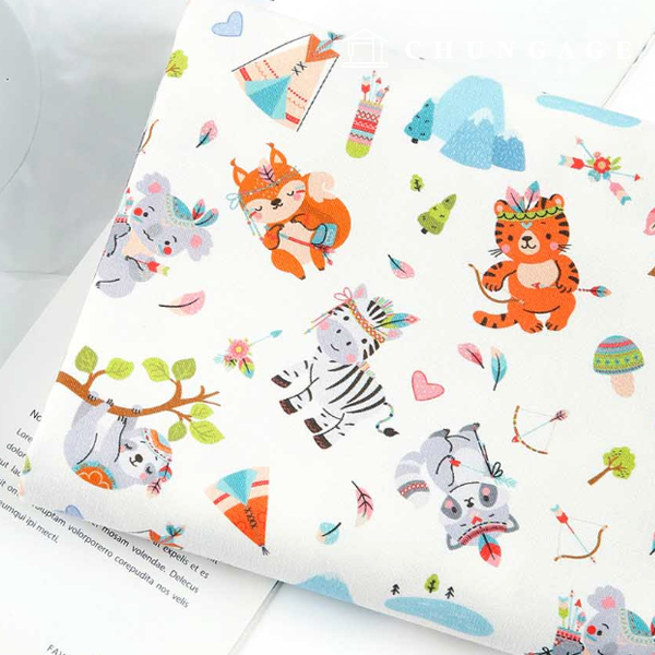 環保抗菌消炎布料 E-DTP 棉 20 件裝 動物印度圖案