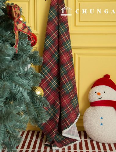 棉絨布料，超細紗線，冬季聖誕布料，格茲布料，牛津冬季櫻桃黃紅色