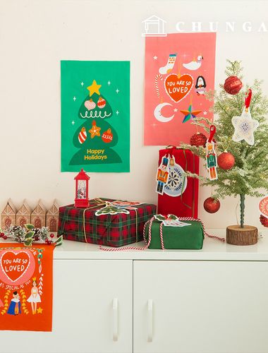 聖誕主題布料 100% 純棉牛津布 DTP 剪紙布料 節慶之愛 1 OX-530