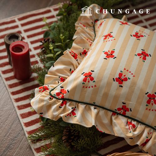 棉布聖誕布料 20支 DTP布料 跳舞的聖誕老人 米色 422