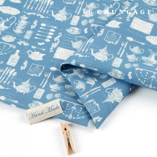 亞麻布，棉麻混紡，11件環保E-DTP棉布，寬巴洛克風格盤子，藍色