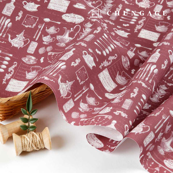 牛津布棉質20件式環保DTP巴洛克風格餐盤，紅色MOX1880