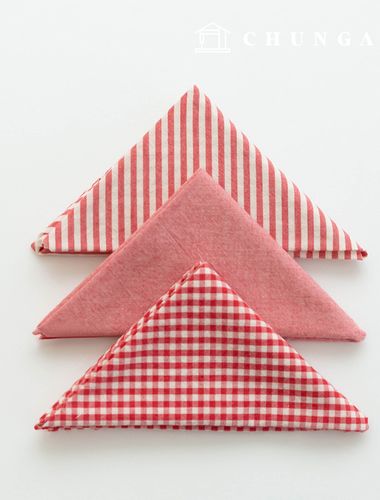 布料包格紋4mm碎布棉洗素色拼布melan3種017紅色