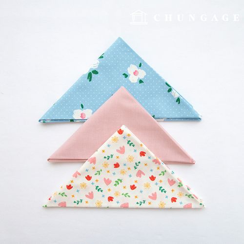 布料包花布料 花卉圖案布料 天藍細色布料 3種 097