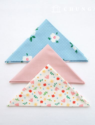 布料包花布料 花卉圖案布料 天藍細色布料 3種 097