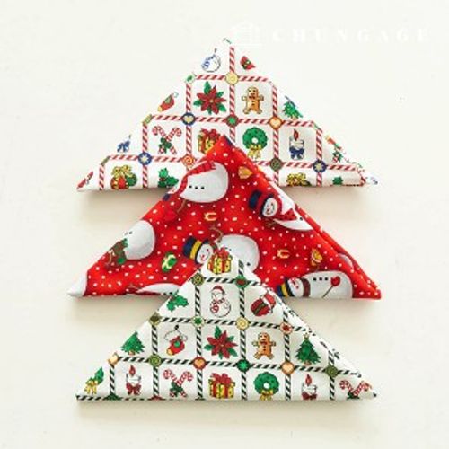 聖誕節布料套裝，40 片棉質裝飾布 3 件裝，160