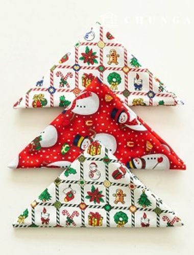 聖誕節布料套裝，40 片棉質裝飾布 3 件裝，160