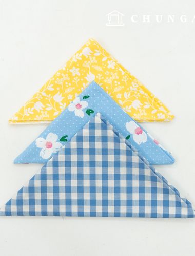 布料包花布料花卉圖案格紋黃色彩色片布3種裝135