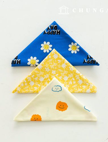 布料包 蕾絲布料 雛菊花朵圖案笑臉黃色布片 3 種 120