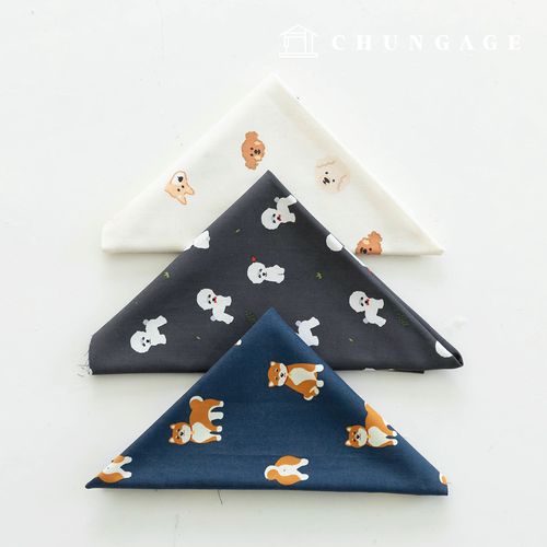 布料包 小狗動物碎布 米色黑色 碎布 3種 121