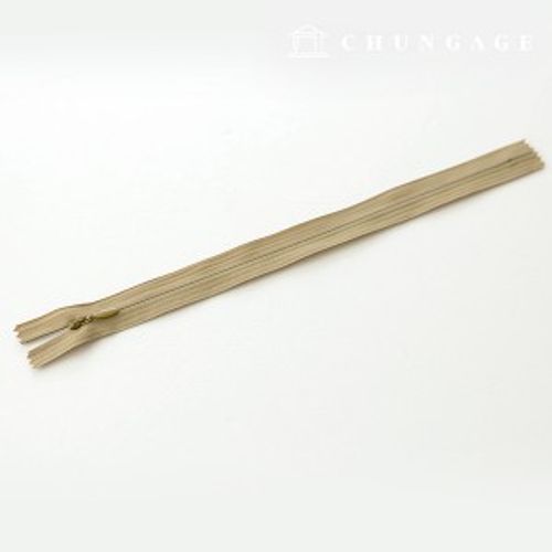 控制台拉鍊隱藏式單拉鍊 25cm 棕色