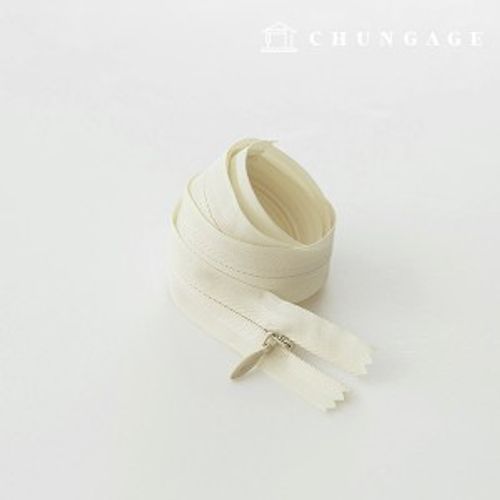 控制台拉鍊隱藏式單排扣拉鍊60公分自然色