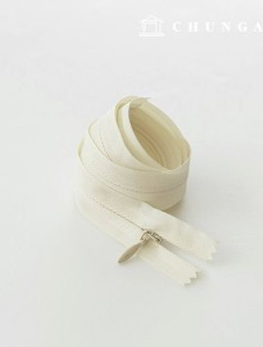 控制台拉鍊隱藏式單排扣拉鍊60公分自然色