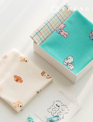 布料包動物廢料布料小狗格子佈料毛皮玩具小狗衣服製作 3 種類型 183