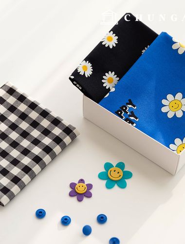 布料包 碎花布料 雛菊花格紋布 絨毛玩具 狗狗衣服製作 3 種 184