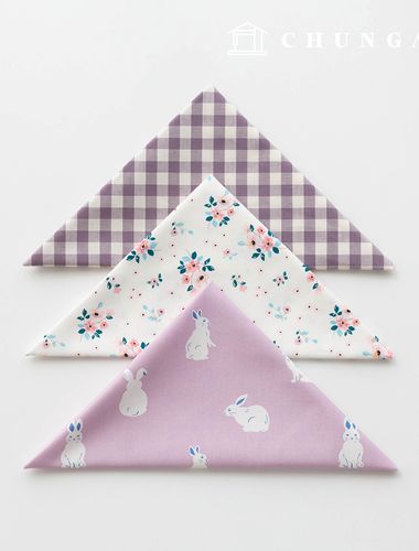 布料包 花邊布料 花朵圖案 兔子格子佈料 毛皮針織玩具 狗狗衣服製作 3 種 201