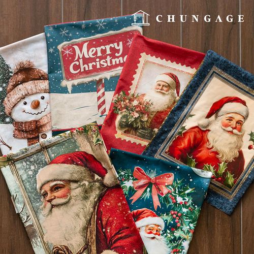 棉布聖誕布剪紙布修復/舊聖誕布 6 種