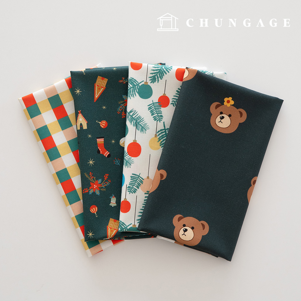 聖誕碎布包，格子佈，毛絨玩具狗衣服製作，4種類型，206