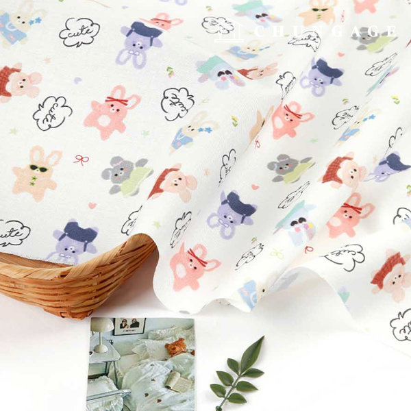 環保抗菌消炎布料 E-DTP 棉 20 件裝 時尚兔子