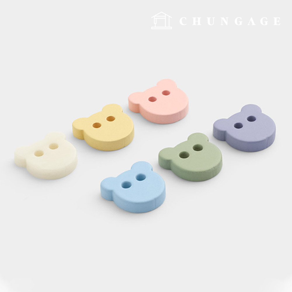 塑膠紐扣彩色混合裝 12mm 穀物熊 6 件裝 68151