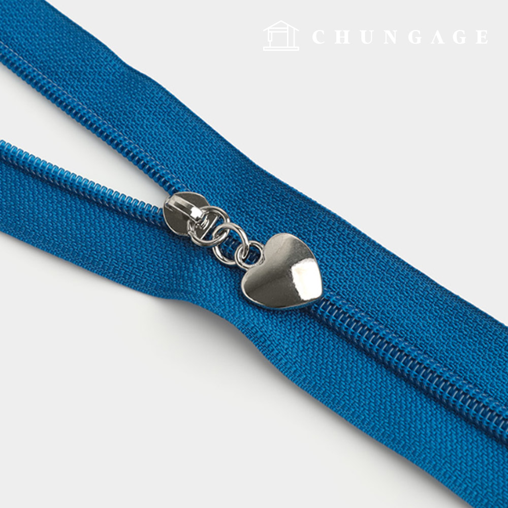 5號愛心銀色拉鍊頭 70372