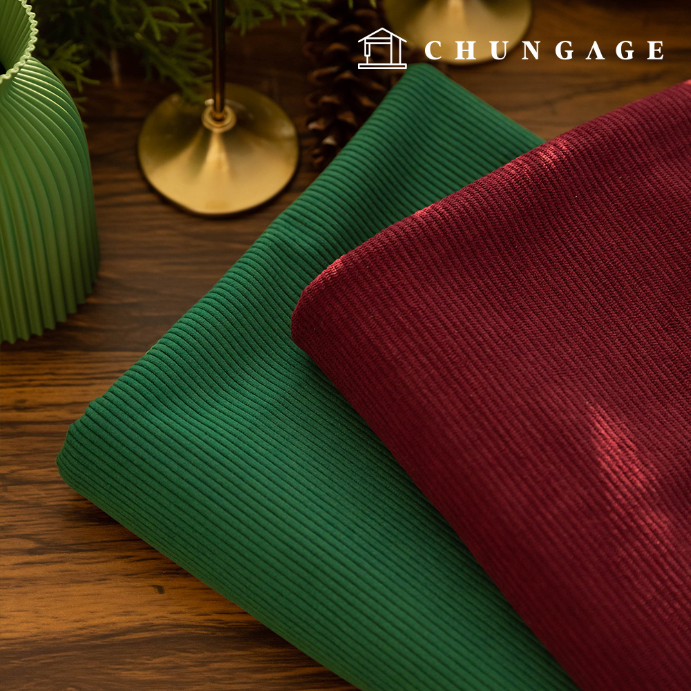 聖誕燈籠布料，8W燈芯絨布料，簡約松果圖案，2種款式