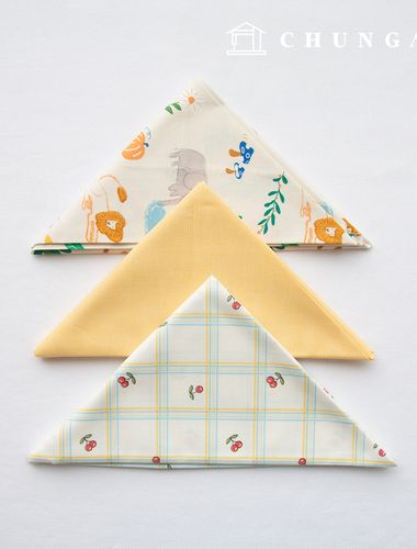 布料包 花卉圖案 格子 布料 動物 鬱金香 黃色布料 3種 100片