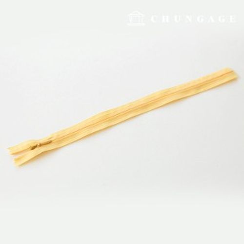 控制台拉鍊隱藏式單拉鍊 25cm 淺黃色