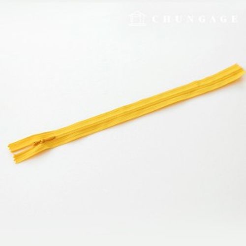 控制台拉鍊隱藏式單拉鍊 25cm 黃色