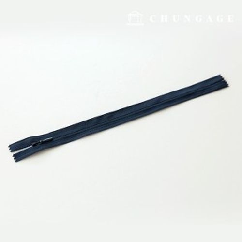 控制台拉鍊隱藏式單拉鍊 25cm 深藍色