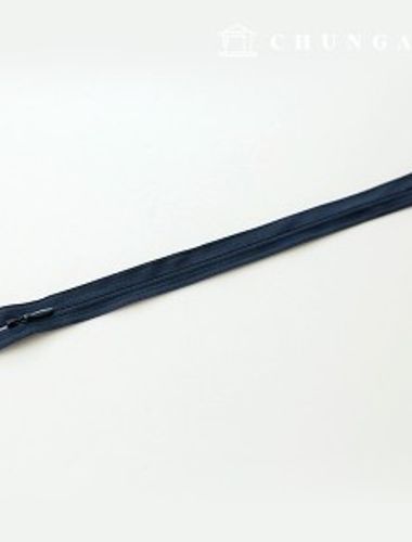 控制台拉鍊隱藏式單拉鍊 25cm 深藍色