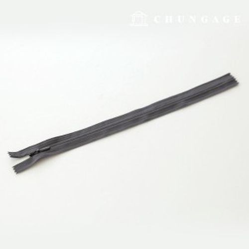 控制台拉鍊隱藏式單拉鍊 25cm 深灰色