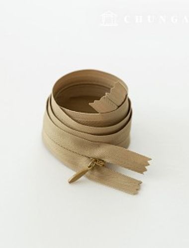 控制台拉鍊隱藏式單拉鍊 60cm 棕色