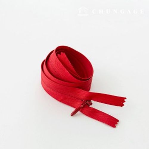 控制台拉鍊隱藏式單拉鍊 60cm 紅色