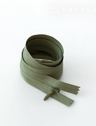 控制台拉鍊隱藏式單排扣拉鍊 60cm 卡其色