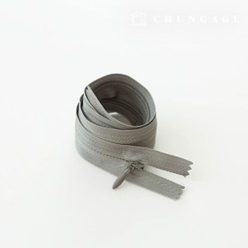 控制台拉鍊隱藏式單排拉鍊 60cm 淺灰色