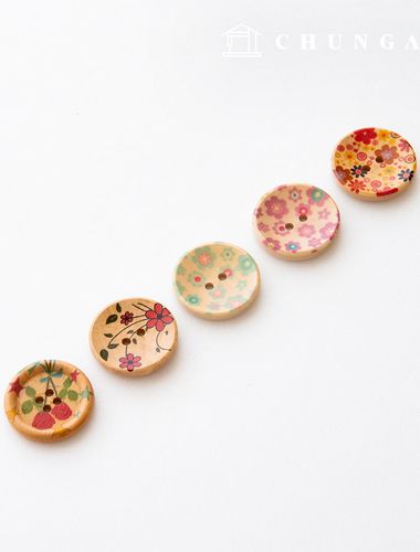 修復/舊木紐扣 大號服裝包工具 木製紐扣 30 毫米 花朵