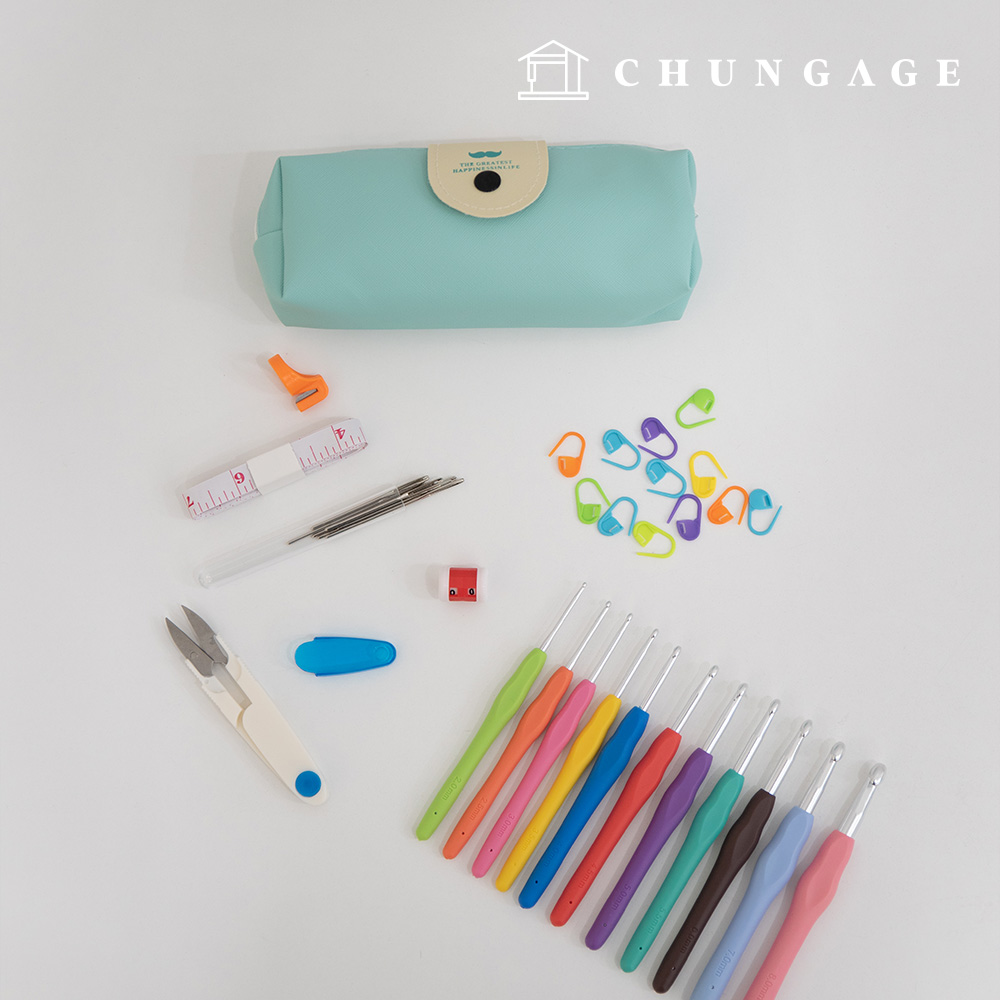 針織針組、鉤針和竹籤袋