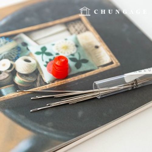 手繡針套裝，環形繡針盒，透明針盒