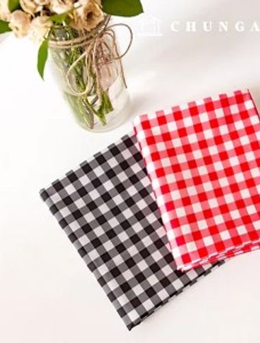 防水布 塔夫綢顏料 防水布 210T 寬幅 12mm 格子 5種